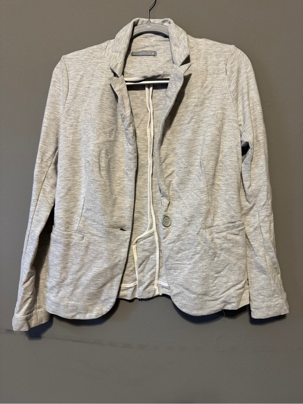 Olivia Moon Heather Gray Knit Blazer Jacket